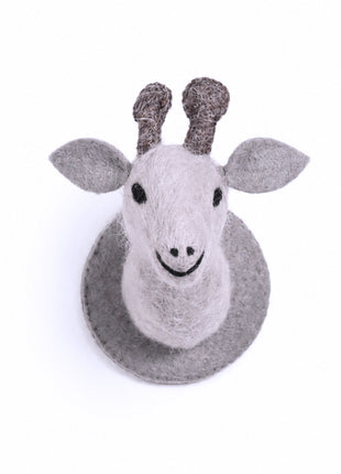Handmade Wool Felt Giraffe Animal Head - Whimsical Nursery Wall Decor