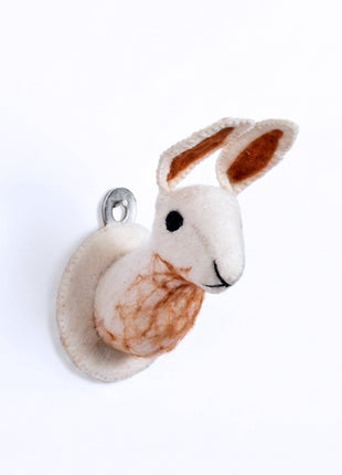 Handmade Wool Felt Rabbit Animal Head - Whimsical Nursery Wall Decor