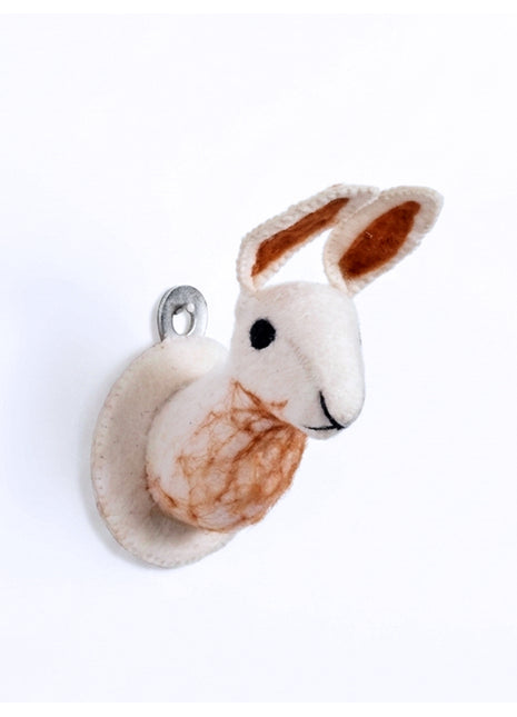 Handmade Wool Felt Rabbit Animal Head - Whimsical Nursery Wall Decor