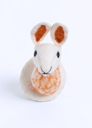Handmade Wool Felt Rabbit Animal Head - Whimsical Nursery Wall Decor