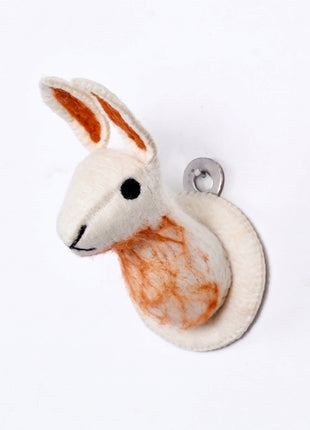 Handmade Wool Felt Rabbit Animal Head - Whimsical Nursery Wall Decor