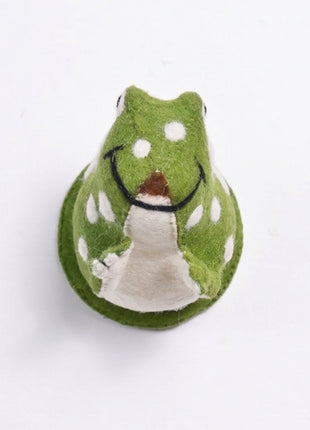Handmade Wool Felt Frog Wall Decor - Whimsical Nursery Animal Head