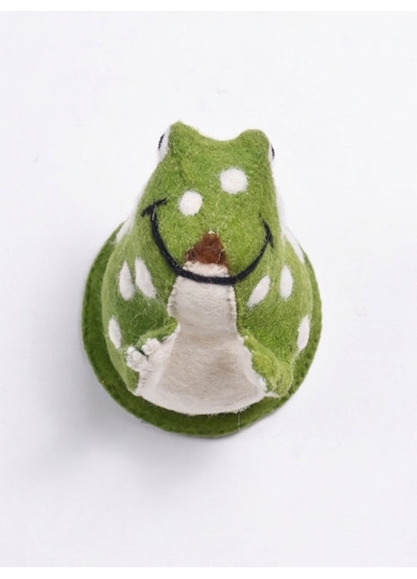 Handmade Wool Felt Frog Wall Decor - Whimsical Nursery Animal Head