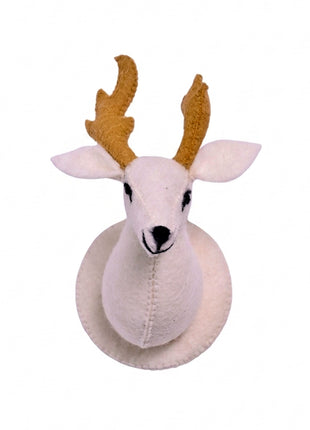 Handmade Wool Felt Deer Animal Head - Elegant Nursery Wall Decor