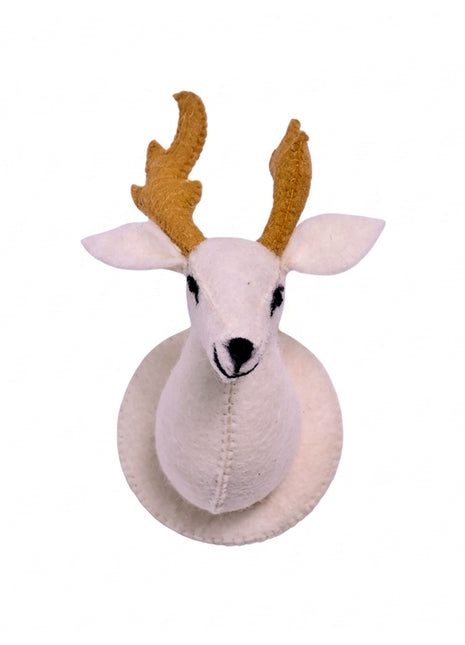 Handmade Wool Felt Deer Animal Head - Elegant Nursery Wall Decor