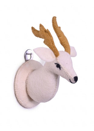 Handmade Wool Felt Deer Animal Head - Elegant Nursery Wall Decor