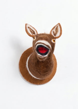 Handmade Wool Felt Donkey Wall Decor - Whimsical Animal Head Art