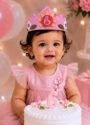 Handmade Wool Felt Birthday Crown Set for Girls – Numbers 1-10