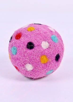 Handmade Wool Felt Polka Dot Car Charm – Pink Polka Dot Essential Oil Diffuser Ball Hanging Car Ornament
