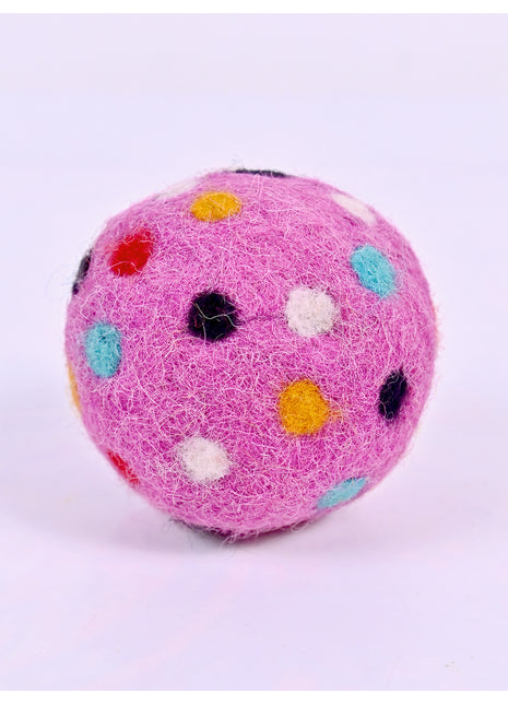 Handmade Wool Felt Polka Dot Car Charm – Pink Polka Dot Essential Oil Diffuser Ball Hanging Car Ornament