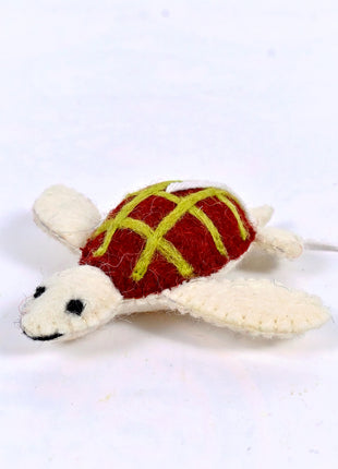 Handmade Wool Felt Sea Turtle Hanging Ornament – Cute Ocean Animal Nursery & Home Decor