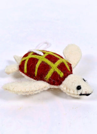 Handmade Wool Felt Sea Turtle Hanging Ornament – Cute Ocean Animal Nursery & Home Decor