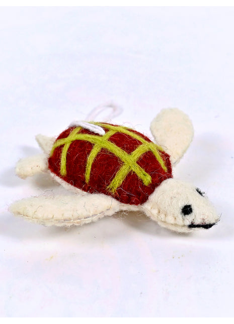 Handmade Wool Felt Sea Turtle Hanging Ornament – Cute Ocean Animal Nursery & Home Decor