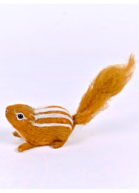 Handmade Wool Felt Squirrel Toy – Cute Woodland Animal Décor for Kids & Nursery