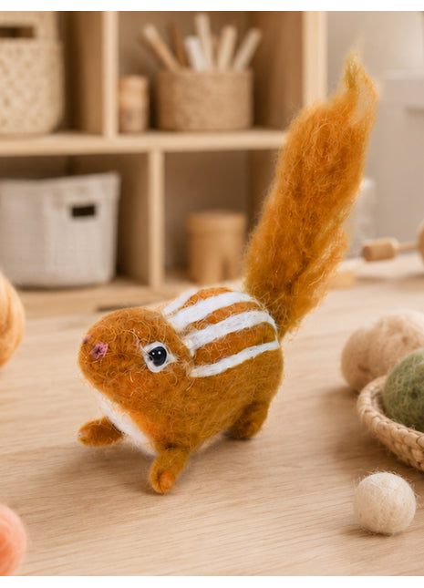 Handmade Wool Felt Squirrel Toy – Cute Woodland Animal Décor for Kids & Nursery