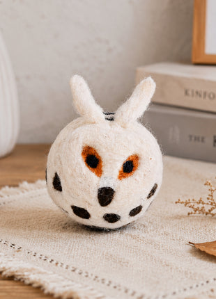 Handmade Wool Felt Owl Plush Toy – Cute Soft Animal Décor & Kids Room Ornament