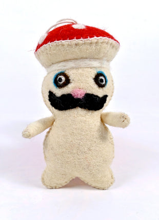 Handmade Wool Felt Mushroom Hanging Ornament