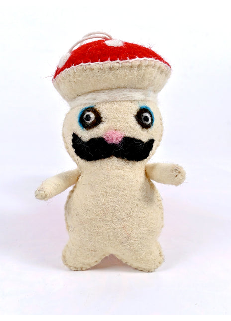 Handmade Wool Felt Mushroom Hanging Ornament