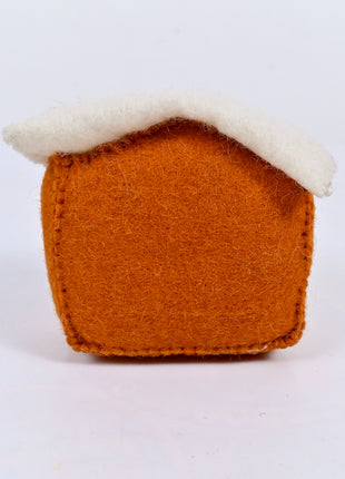 Handmade Wool Felt Gingerbread House Christmas Ornament – Festive Winter Cottage Holiday Tree Decor