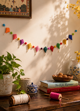 Colorful Kite Wool Felt Garland – Handmade Festive Kite Banner