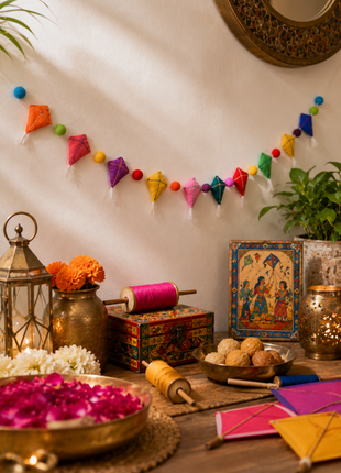 Colorful Kite Wool Felt Garland – Handmade Festive Kite Banner