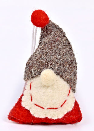Handmade Wool Felt Gnome Face Hanging Ornament – Christmas Tree Decoration & Holiday Home Décor
