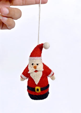Handmade Wool Felt Santa Claus Hanging Ornament – Christmas Tree Decoration & Holiday Home Décor