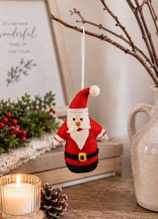 Handmade Wool Felt Santa Claus Hanging Ornament – Christmas Tree Decoration & Holiday Home Décor