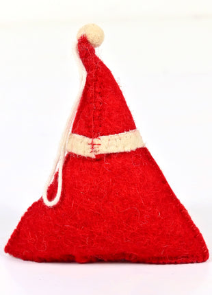 Handmade Wool Felt Santa Claus Triangle Hanging Ornament – Christmas Tree & Holiday Home Décor