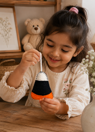 Handmade Wool Felt Candy Corn Hanging Ornament – Halloween Tree & Spooky Home Décor