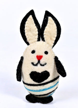 Handmade Wool Felt Bunny Ornament – Cute Rabbit Easter Decoration & Nursery Home Décor