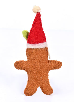Handmade Wool Felt Gingerbread Christmas Hanging Ornament – Festive Holiday Tree & Home Decoration