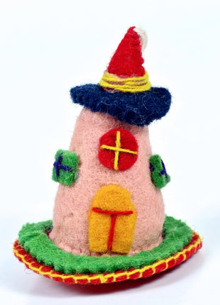 Handmade Wool Felt Fairy House Hanging Ornament – Whimsical Home & Nursery Decoration
