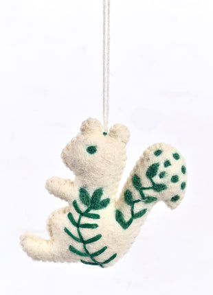 Handmade Wool Felt Squirrel Hanging Ornament – Woodland Animal Decoration for Nursery & Home Décor