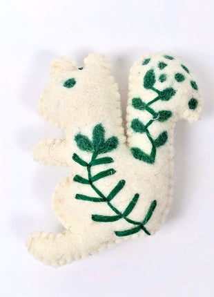 Handmade Wool Felt Squirrel Hanging Ornament – Woodland Animal Decoration for Nursery & Home Décor