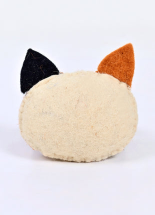 Handmade Wool Felt Cat Face Hanging Ornament – Cute Kitty Decoration for Home, Nursery & Pet Lovers
