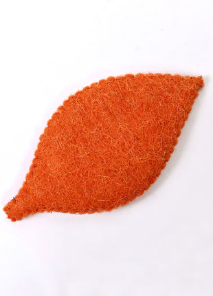 Handmade Wool Felt Embroidered Leaf Ornament – Artisan Nature-Inspired Home & Wall Décor