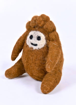 Handmade Wool Felt Brown Bunny Toy – Soft Plush Animal for Kids, Nursery & Playroom Decor