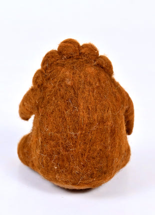 Handmade Wool Felt Brown Bunny Toy – Soft Plush Animal for Kids, Nursery & Playroom Decor