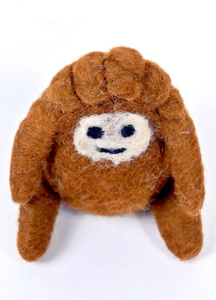 Handmade Wool Felt Brown Bunny Toy – Soft Plush Animal for Kids, Nursery & Playroom Decor