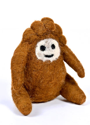 Handmade Wool Felt Brown Bunny Toy – Soft Plush Animal for Kids, Nursery & Playroom Decor