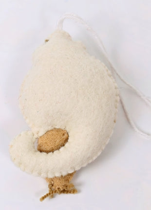 Handmade Wool Felt Hermit Crab Hanging Ornament – Coastal Ocean Animal Décor for Nursery & Kids Room