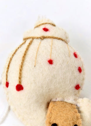 Handmade Wool Felt Hermit Crab Hanging Ornament – Coastal Ocean Animal Décor for Nursery & Kids Room