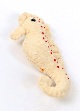 Handmade Wool Felt Seahorse – Coastal Ocean Animal Decor for Nursery & Kids Room