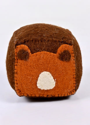 Handmade Wool Felt Bear Storage Basket – Cute Animal Organizer for Kids Room & Nursery Décor
