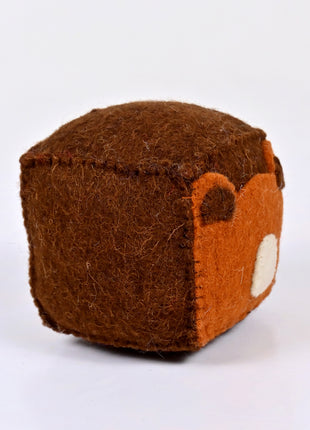 Handmade Wool Felt Bear Storage Basket – Cute Animal Organizer for Kids Room & Nursery Décor