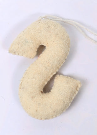 Handmade Wool Felt Letter S Hanging Ornament – Personalized Alphabet Wall Decor for Nursery & Home
