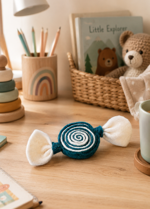 Handmade Wool Felt Candy Ornament – Cute Swirl Candy Decoration for Kids Room & Holiday Home Décor