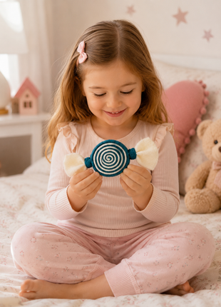 Handmade Wool Felt Candy Ornament – Cute Swirl Candy Decoration for Kids Room & Holiday Home Décor