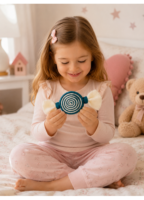 Handmade Wool Felt Candy Ornament – Cute Swirl Candy Decoration for Kids Room & Holiday Home Décor